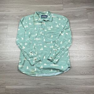 The Nutter Shirt Mens Large Green Chubbies Hawaiian Beach Casual Button